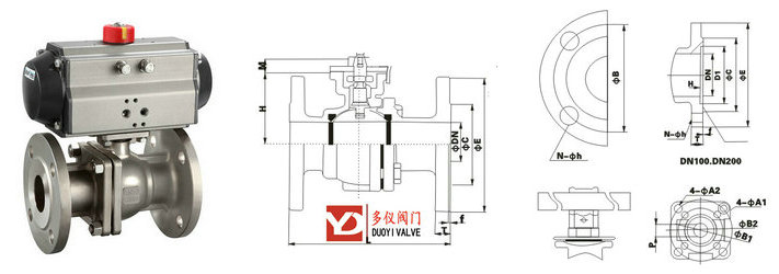 氣動(dòng)高平臺(tái)球閥結(jié)構(gòu)圖